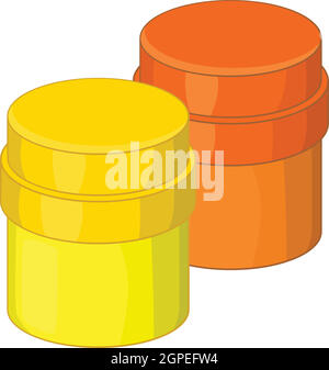 Paint cans icon, cartoon style Stock Vector