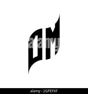 OM Monogram geometric shape style template. Monogram initial design vector isolated on white background Stock Vector