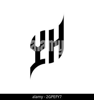 YH Monogram geometric shape style template. Monogram initial design vector isolated on white background Stock Vector