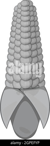 Corn cob icon, gray monochrome style Stock Vector