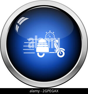 Restaurant Scooter Delivery Icon Stock Vector