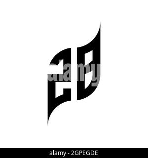 ZB Monogram geometric shape style template. Monogram initial design vector isolated on white background Stock Vector