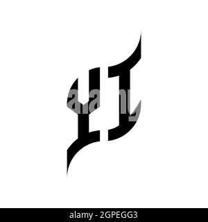YI Monogram geometric shape style template. Monogram initial design vector isolated on white background Stock Vector