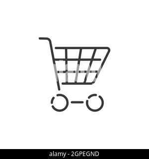 Empty shopping cart thin line icon. Outline commerce vector illustration Stock Vector