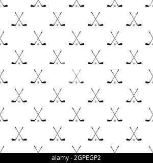 Crossed golf clubs pattern, simple style Stock Vector