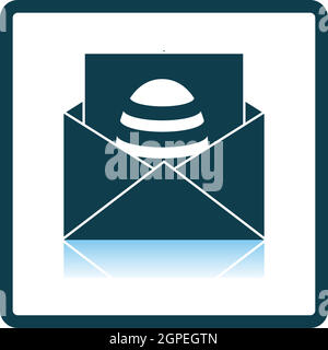 Envelop With Easter Egg Icon Stock Vector