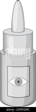 Eye drops bottle icon, gray monochrome style Stock Vector