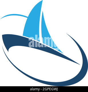 Cruise ship logo icon design template vector Stock Vector