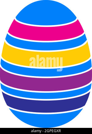 Easter Egg With Ornate Icon Stock Vector