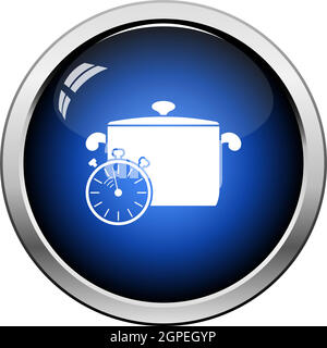 Pan With Stopwatch Icon Stock Vector