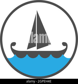 Cruise ship logo icon design template vector Stock Vector