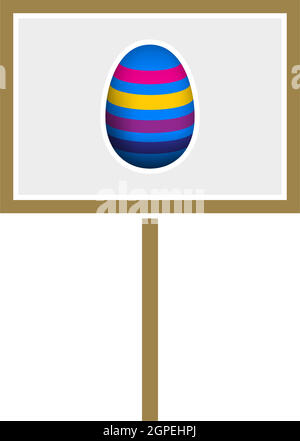 Easter Pointer With Egg Icon Stock Vector