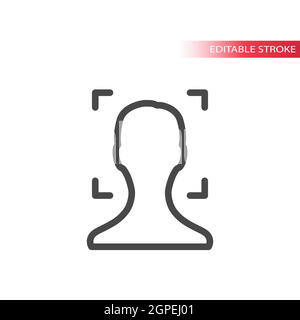 Face scan or scanner line vector icon Stock Vector