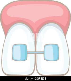 Teeth braces icon, cartoon style Stock Vector