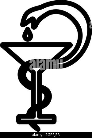 Medicine Sign With Snake And Glass Icon Stock Vector