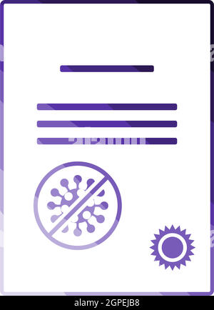 No Coronavirus Certificate Icon Stock Vector