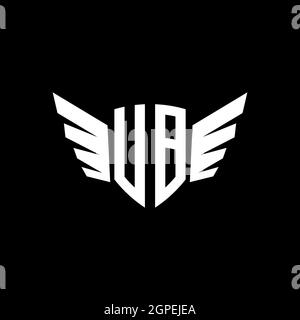 UB Monogram geometric shape style template. Monogram initial design vector isolated on white background Stock Vector