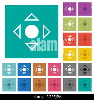 Scrolling tool alternate multi colored flat icons on plain square backgrounds. Included white and darker icon variations for hover or active effects. Stock Vector