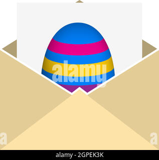 Envelop With Easter Egg Icon Stock Vector