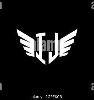 IL Monogram Logo geometric initial with wing shape style design template. Wing initial logo design isolated in black background Stock Vector