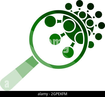 Magnifier Over Coronavirus Molecule Icon Stock Vector