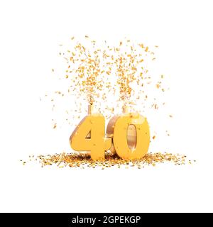 30 years golden 3d word on a white background - 3D rendering Stock Photo -  Alamy