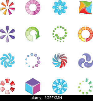 Download status icons set, cartoon style Stock Vector