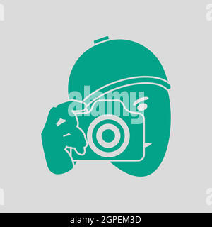 Detective With Camera Icon Stock Vector