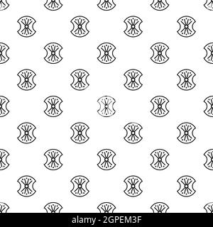 Shield with ornament pattern, simple style Stock Vector