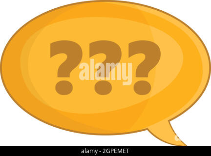 Speech bubble with question icon, cartoon style Stock Vector