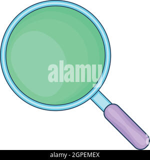 Magnifying glass icon, cartoon style Stock Vector