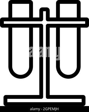 Lab Flasks Attached To Stand Icon Stock Vector