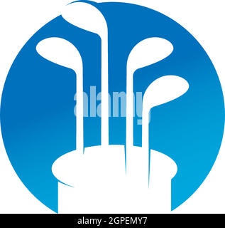 Golf logo icon template creative design illustration Stock Vector