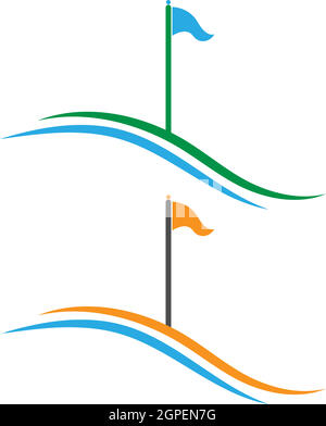 Golf logo icon template creative design illustration Stock Vector