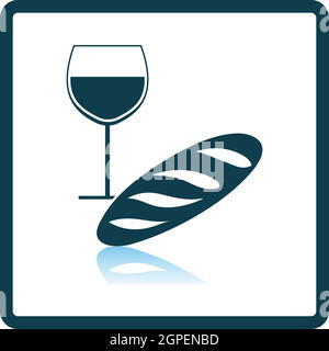 Easter Wine And Bread Icon Stock Vector