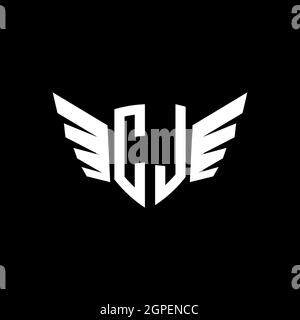 CL Monogram Logo geometric initial with wing shape style design template. Wing initial logo design isolated in black background Stock Vector