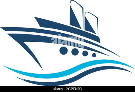 Cruise ship logo icon design template vector Stock Vector