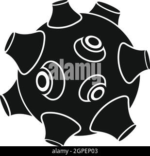 Moon with craters icon, simple style Stock Vector