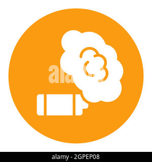 Smoke grenade vector flat white glyph icon Stock Vector