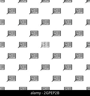 Magnifying glass over open book pattern Stock Vector