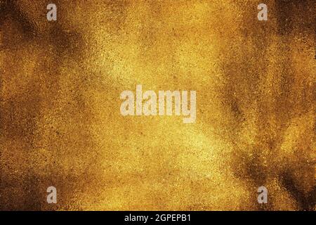 Gold grunge scratched abstract painting background texture art Stock Photo