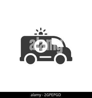 Ambulance black vector icon Stock Vector