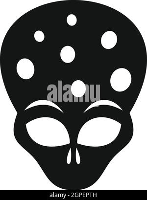 Extraterrestrial alien head icon, simple style Stock Vector