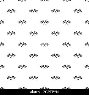 Crossed chequered flags pattern, simple style Stock Vector