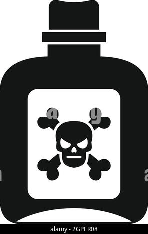 Poison icon, simple style Stock Vector