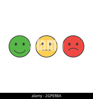 Feedback happy, angry face vector set Stock Vector