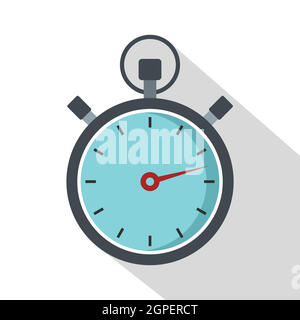 Gray stopwatch icon, flat style Stock Vector