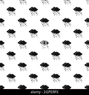 Cloud and snowflakes pattern, simple style Stock Vector