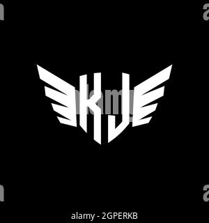 KL Monogram Logo geometric initial with wing shape style design template. Wing initial logo design isolated in black background Stock Vector