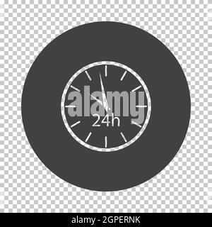 24 Hours Clock Icon Stock Vector